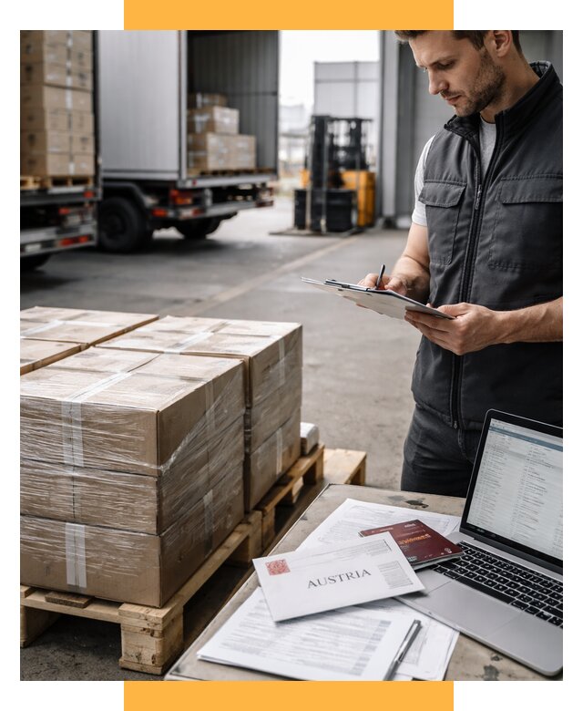 Доставка в Австрию от 67080 р. Логистика и экспорт СетСервис-Лнр